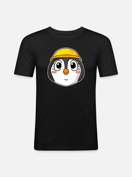 Penguin Construction Site - Men's Slim Fit T-Shirt - black