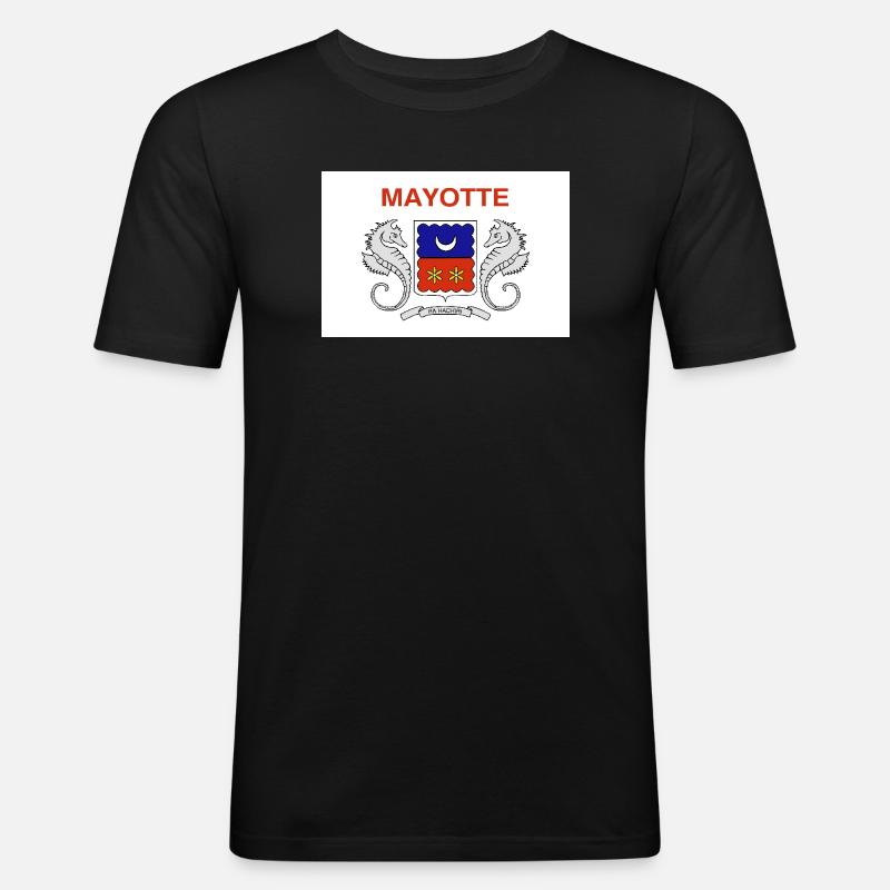 Mayotte - Männer Slim Fit T-Shirt - Schwarz