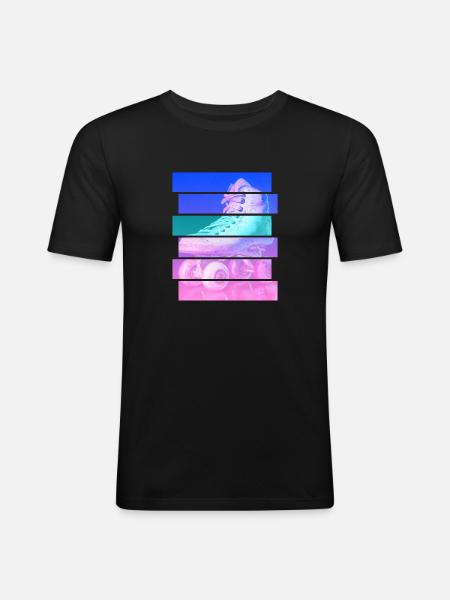 Rollschuh - Männer Slim Fit T-Shirt - Schwarz