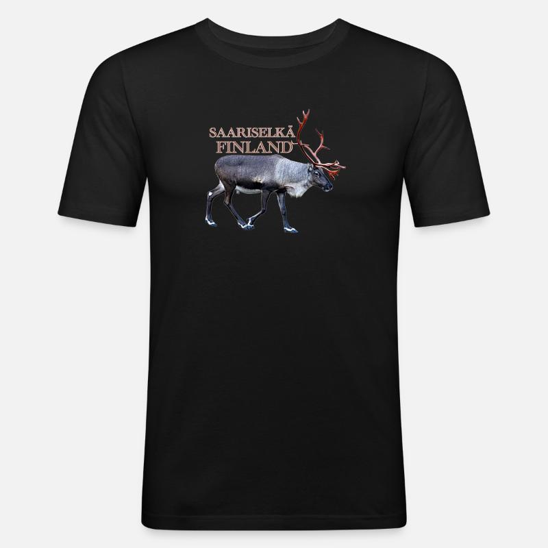 Saariselka - Männer Slim Fit T-Shirt - Schwarz
