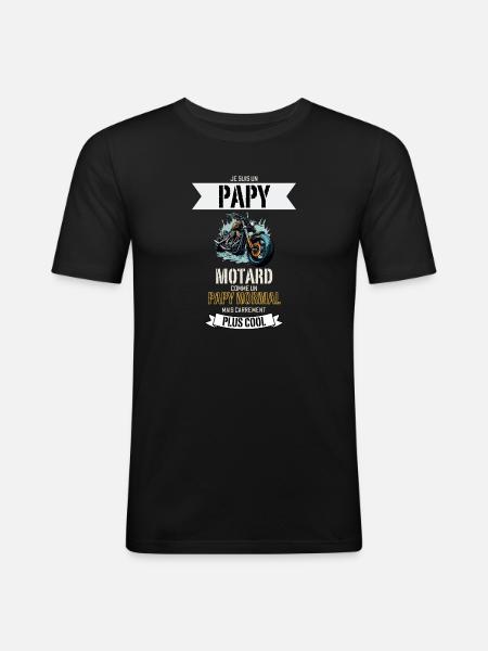 Papy Motard Plus Cool - T-shirt près du corps Homme - noir