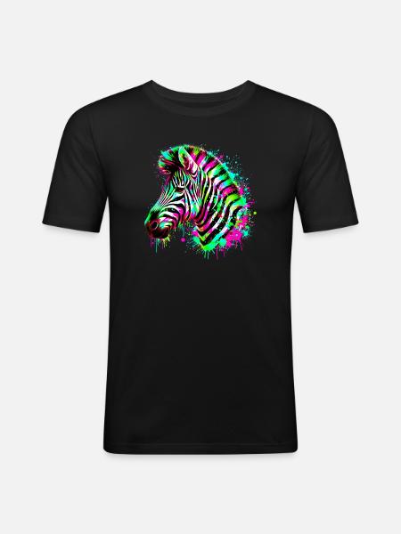 Zebra - Men's Slim Fit T-Shirt - black
