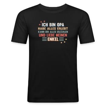 Ich bin Opa und liebe meinen Enkel - Männer Slim Fit T-Shirt - Schwarz - Vorne - Nik (191cm)