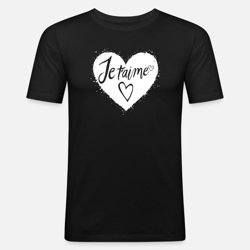 Ich liebe dich - Männer Slim Fit T-Shirt - Schwarz
