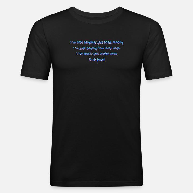 Poolküchen-Witz - Männer Slim Fit T-Shirt - Schwarz