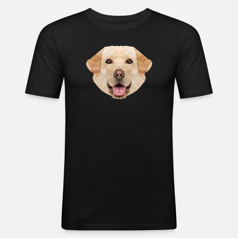 Labrador Polygon Hund - Männer Slim Fit T-Shirt - Schwarz