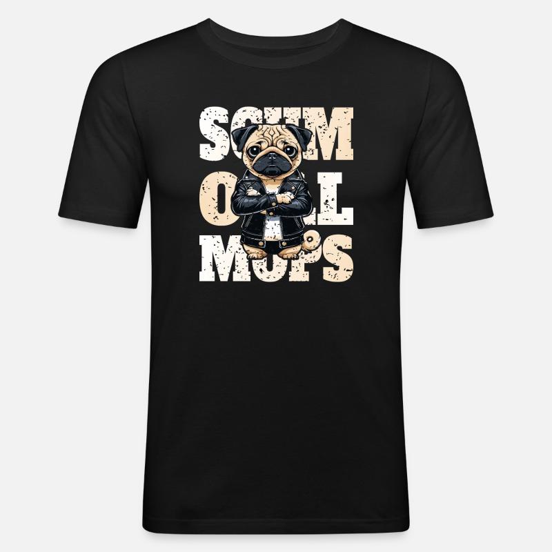 Schmollmops - Männer Slim Fit T-Shirt - Schwarz