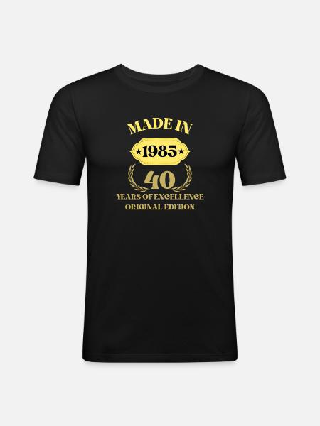 Made in 1985 40th Anniversary - Men's Slim Fit T-Shirt - black