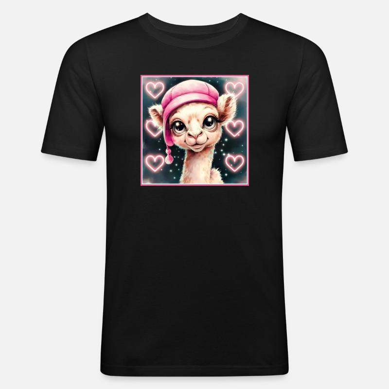 Kamel mit schlafmütze - Männer Slim Fit T-Shirt - Schwarz