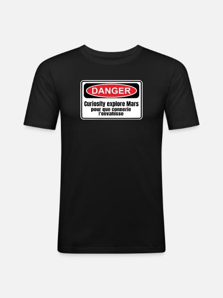 Colonization of Mars - Men's Slim Fit T-Shirt - black