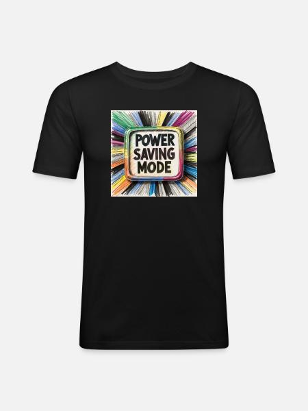 Power Saving Mode - Men's Slim Fit T-Shirt - black