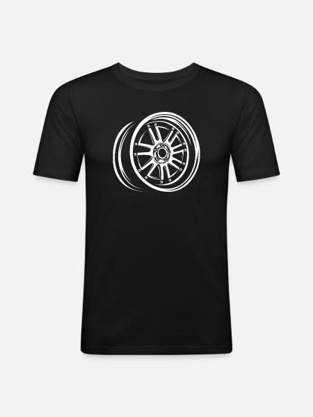 Stylish Tuning Rim – Auto-Design - Men's Slim Fit T-Shirt - black