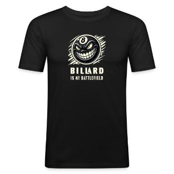 Le billard est mon champ de bataille - T-shirt près du corps Homme - noir - Devant - Nik (191cm)
