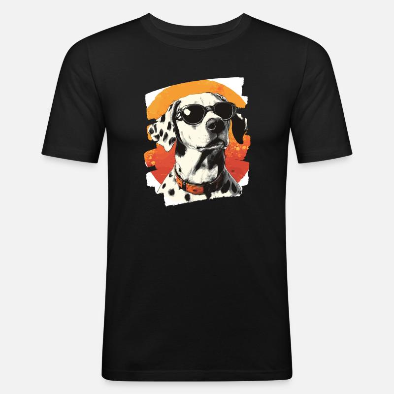 Dalmatiner - Männer Slim Fit T-Shirt - Schwarz