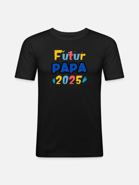 Future Dad 2025 Rainbow - Men's Slim Fit T-Shirt - black