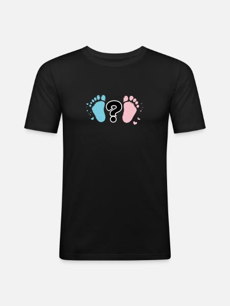 Empreintes Bébé Pastel et Question - T-shirt près du corps Homme - noir