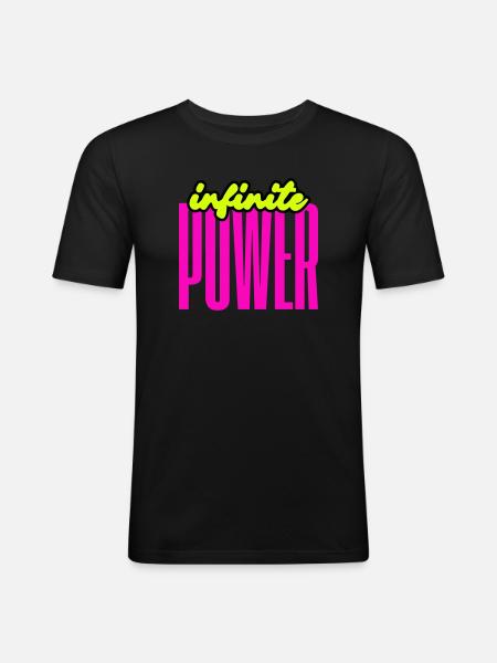 Unendliche Power - Männer Slim Fit T-Shirt - Schwarz