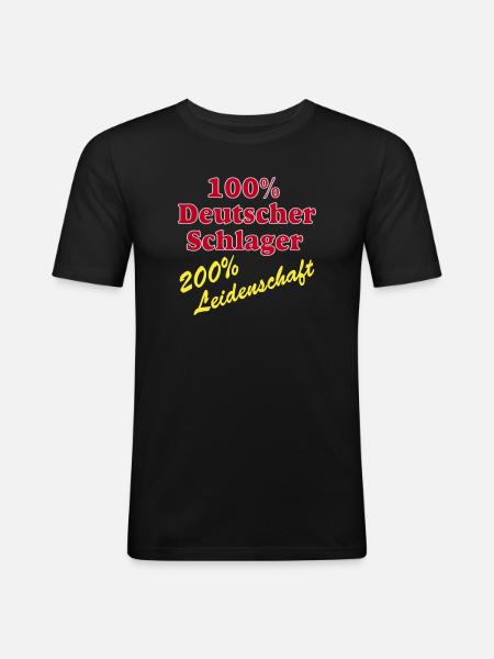 Schlager Party , Schlager Music , Schlager 100% - Men's Slim Fit T-Shirt - black