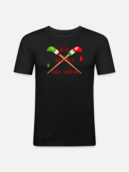 Maler Pinsel - Männer Slim Fit T-Shirt - Schwarz