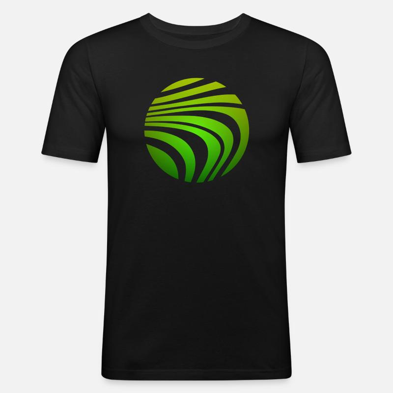 Psychedelic Pattern Green Gradient - Men's Slim Fit T-Shirt - black