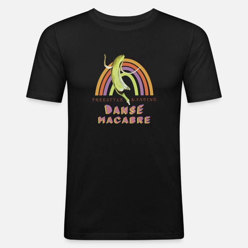 Morsom dansende banan - Slim Fit T-skjorte for menn - svart