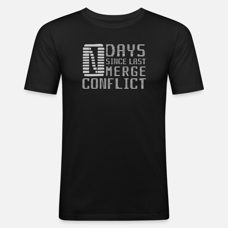 Merge Conflict Software Developer Entwickler geek - Männer Slim Fit T-Shirt - Schwarz