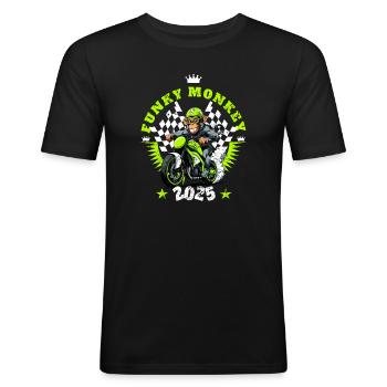 Funny Monkey - Men's Slim Fit T-Shirt - black - Front - Nik (191cm)