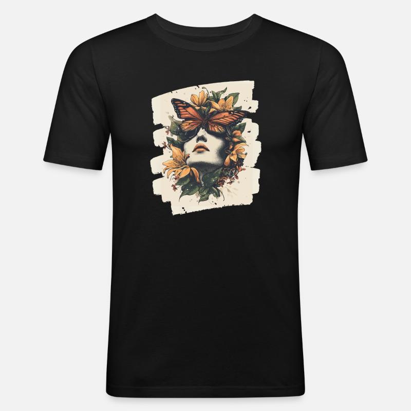 Spring Spring Beginning Flowers - Men's Slim Fit T-Shirt - black