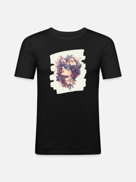 Spring Spring Beginning Flowers - Men's Slim Fit T-Shirt - black