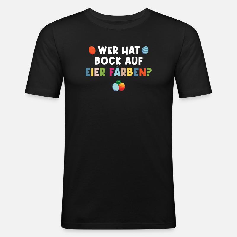 Ostern Eier färben - Männer Slim Fit T-Shirt - Schwarz