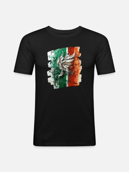Drapeau italien Italie - T-shirt près du corps Homme - noir