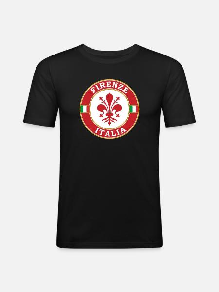 Florence Italy Emblem - Men's Slim Fit T-Shirt - black