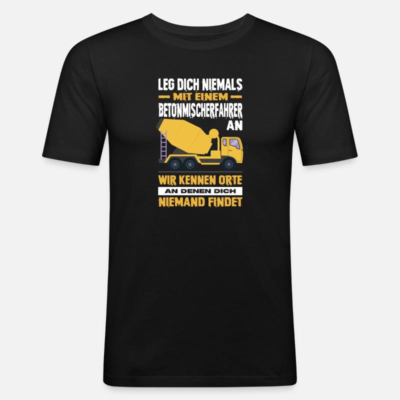 Strassenbau Geschenk Strassenbauer Baustelle - Männer Slim Fit T-Shirt - Schwarz