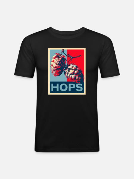 Hops - Männer Slim Fit T-Shirt - Schwarz