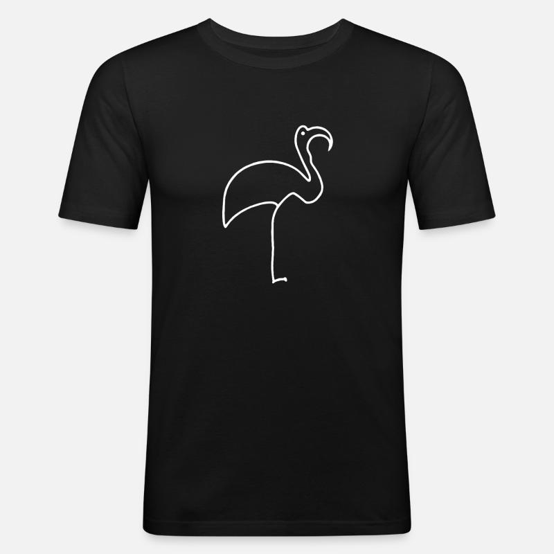 Flamingo - Männer Slim Fit T-Shirt - Schwarz