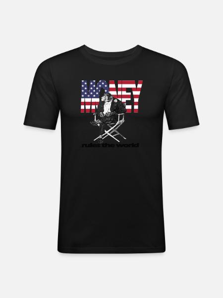 Money rules the world - Men's Slim Fit T-Shirt - black