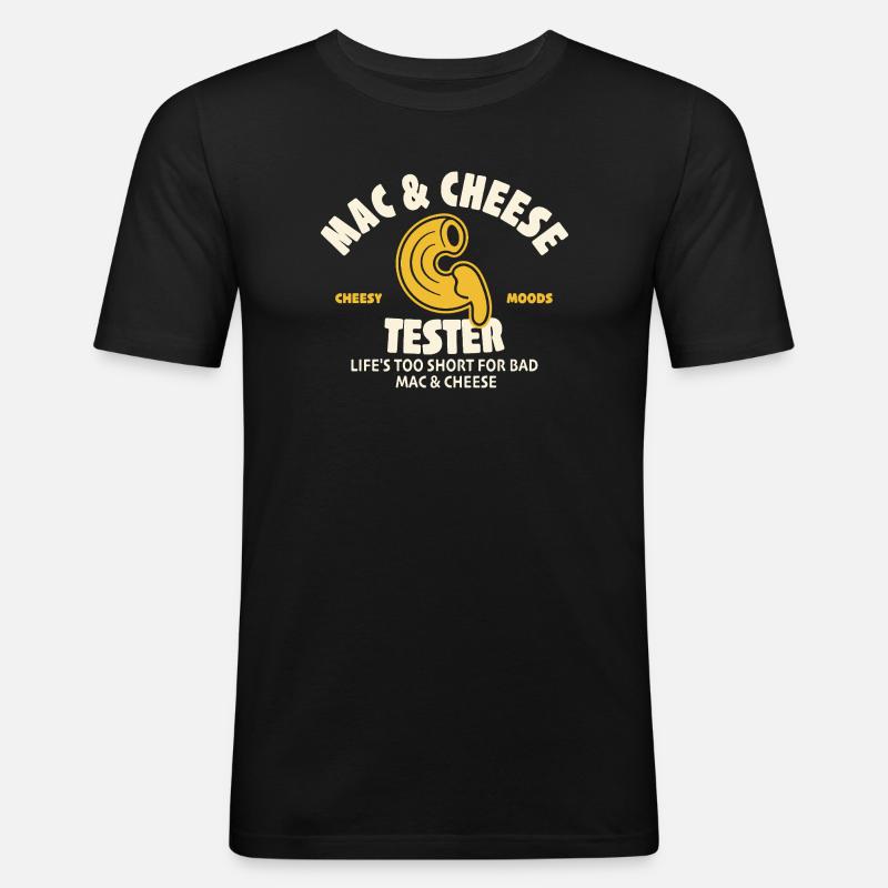 Mac & Cheese Tester - Männer Slim Fit T-Shirt - Schwarz