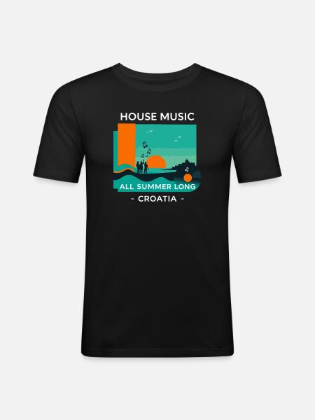 Croatia House Music - Men's Slim Fit T-Shirt - black