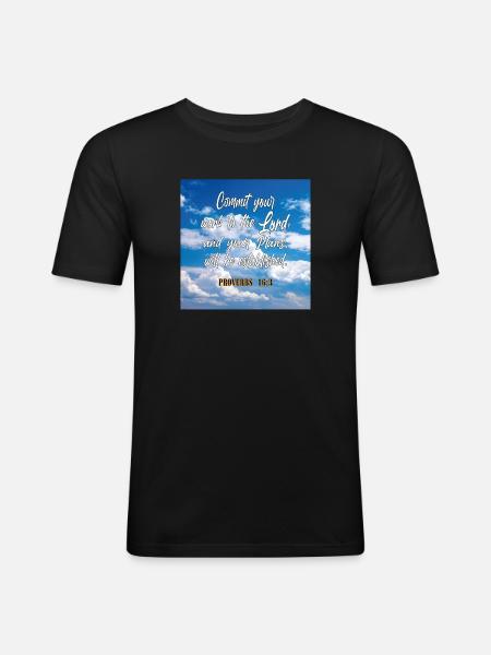 Proverbs16:3 - Men's Slim Fit T-Shirt - black