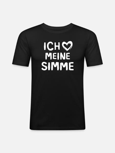 J’aime mon SImme - mobylette love - T-shirt près du corps Homme - noir