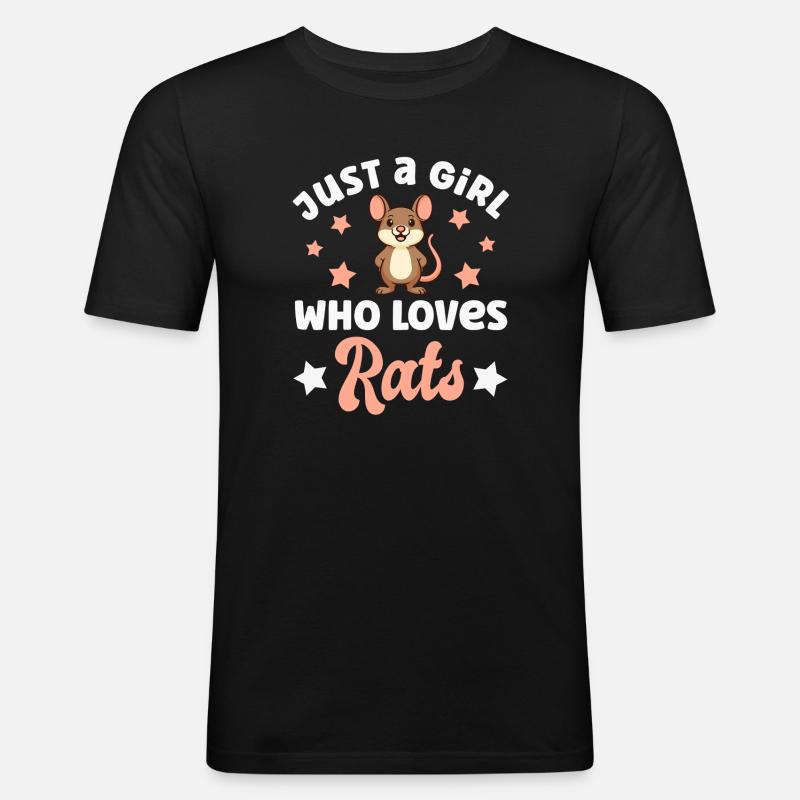 Ratte - Männer Slim Fit T-Shirt - Schwarz
