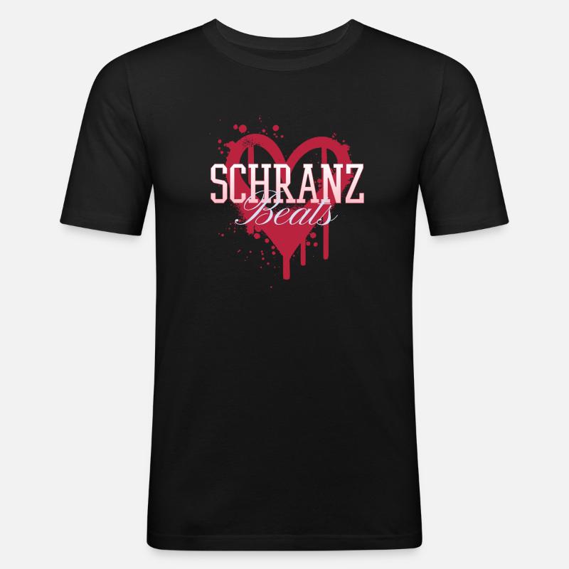 Schranz Beats Techno Rave - Männer Slim Fit T-Shirt - Schwarz