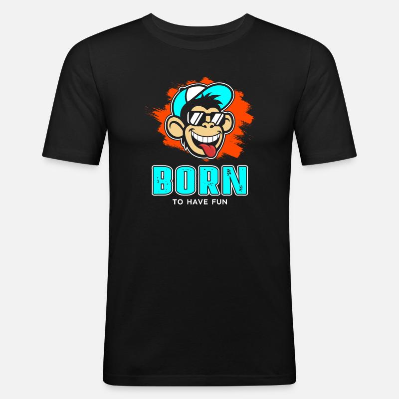 Born - Männer Slim Fit T-Shirt - Schwarz