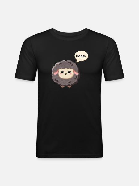 Black Sheep - Nope - Men's Slim Fit T-Shirt - black