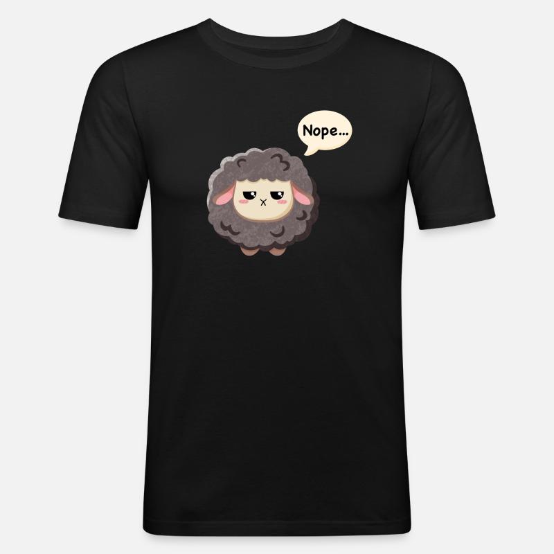 Schwarzes Schaf - Nope - Männer Slim Fit T-Shirt - Schwarz