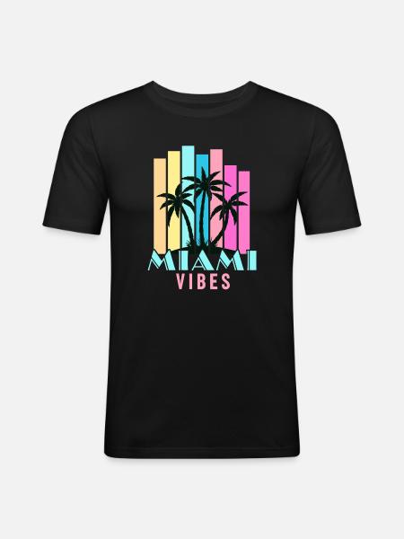 Miami Vibes - Men's Slim Fit T-Shirt - black