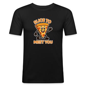 Slice to meet you - T-shirt près du corps Homme - noir - Devant - Nik (191cm)