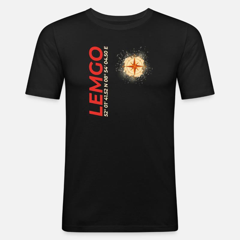 Lemgo - Männer Slim Fit T-Shirt - Schwarz