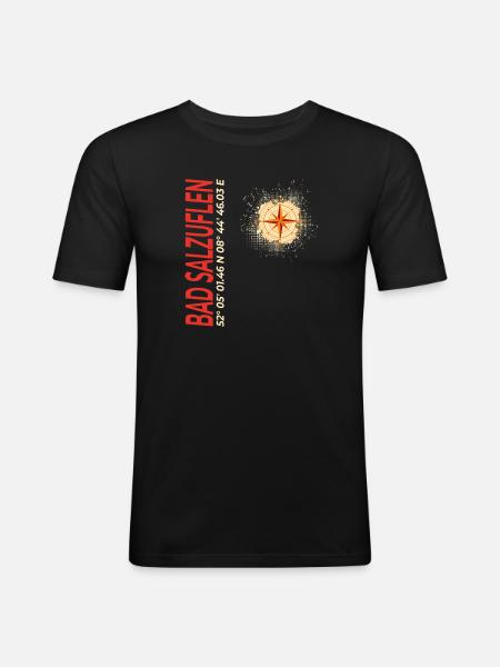 Bad Salzuflen - Männer Slim Fit T-Shirt - Schwarz