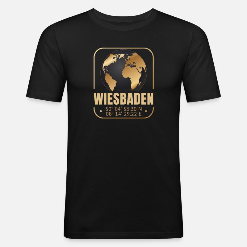 Wiesbaden - Männer Slim Fit T-Shirt - Schwarz